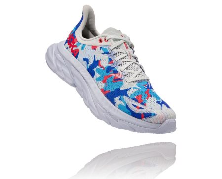 Hoka One One Clifton Edge Geometric Moški Usposabljanje Čevlji Modra / Modra Kvetinové SI-486927X